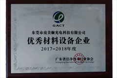 优秀材料设备企业-荣誉证书